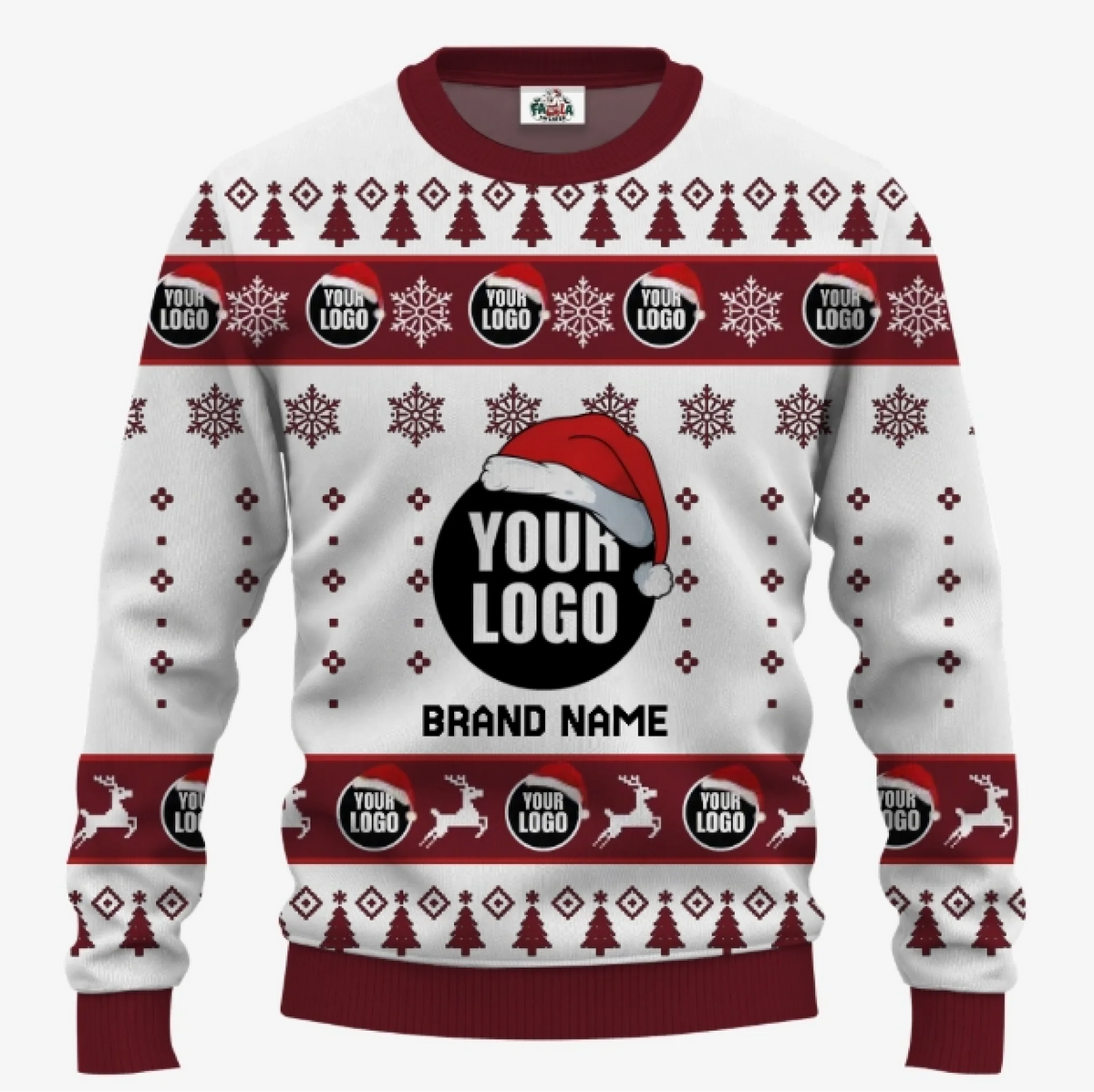 Custom Your Logo Ugly Christmas Sweater With Any Colors | Custom Brand Name And Text - 5