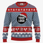 Custom Logo Santa Hat Funny Ugly Christmas Sweater For Men | Create Your Own Ugly Sweater - 5