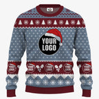 Custom Logo Santa Hat Funny Ugly Christmas Sweater For Men | Create Your Own Ugly Sweater - 4
