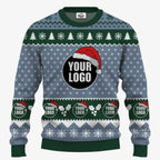 Custom Logo Santa Hat Funny Ugly Christmas Sweater For Men | Create Your Own Ugly Sweater - 3