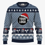 Custom Logo Santa Hat Funny Ugly Christmas Sweater For Men | Create Your Own Ugly Sweater - 6