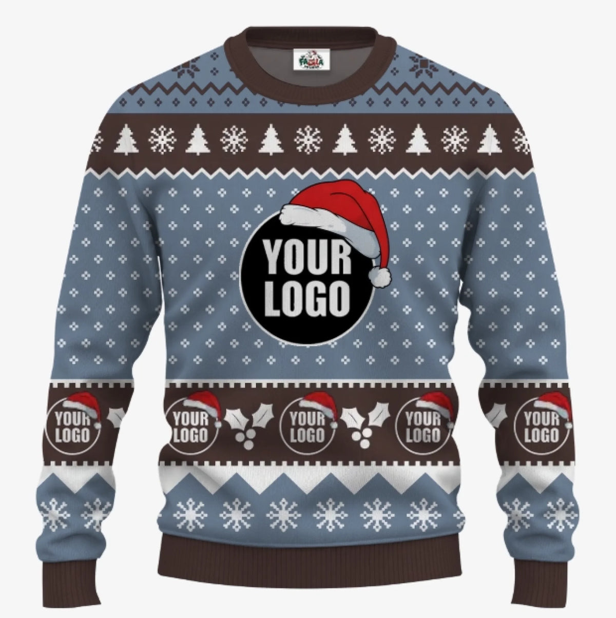 Custom Logo Santa Hat Funny Ugly Christmas Sweater For Men | Create Your Own Ugly Sweater - 2
