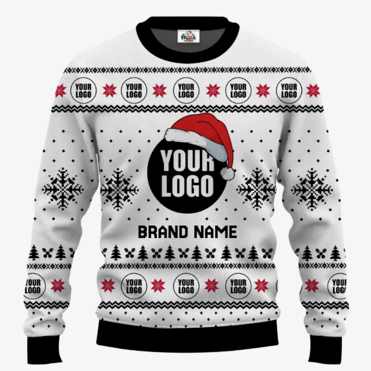 Customizable Christmas Sweater With Team Logo | Funny Ugly Christmas Sweater - 6