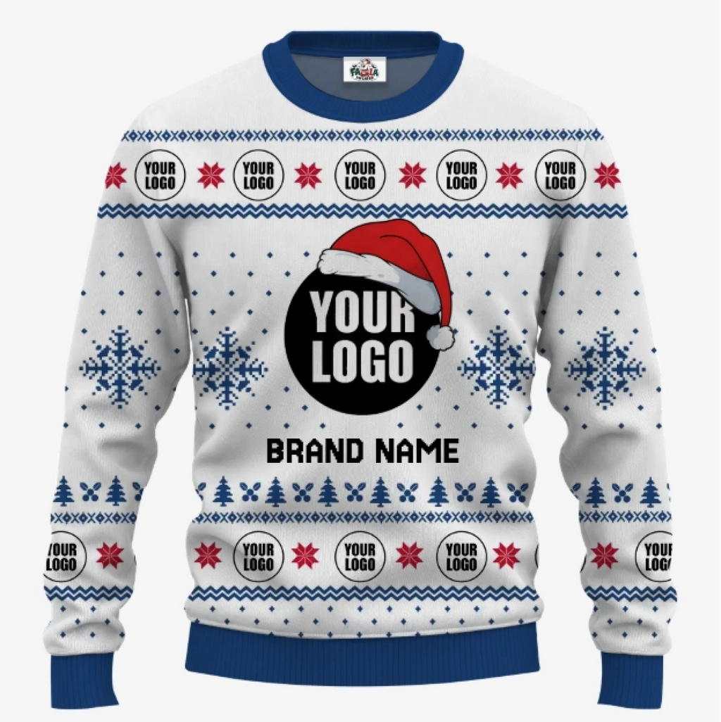 Customizable Christmas Sweater With Team Logo | Funny Ugly Christmas Sweater - 5