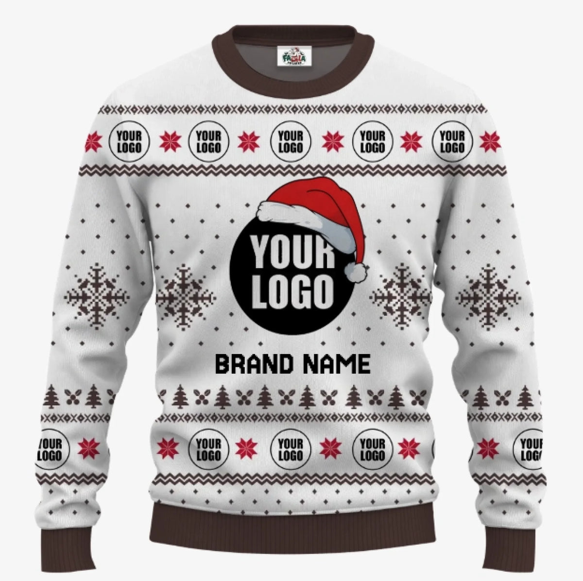 Customizable Christmas Sweater With Team Logo | Funny Ugly Christmas Sweater - 1