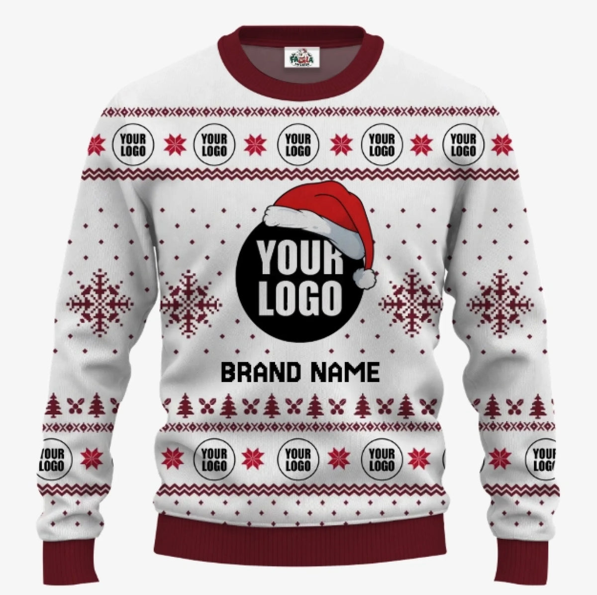 Customizable Christmas Sweater With Team Logo | Funny Ugly Christmas Sweater - 3