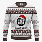 Custom Logo And Text Ugly Christmas Sweater For Companies | Personalized Christmas Sweatshirt Multiple Colors - 5
