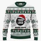 Custom Logo And Text Ugly Christmas Sweater For Companies | Personalized Christmas Sweatshirt Multiple Colors - 6