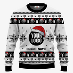 Custom Logo And Text Ugly Christmas Sweater For Companies | Personalized Christmas Sweatshirt Multiple Colors - 1
