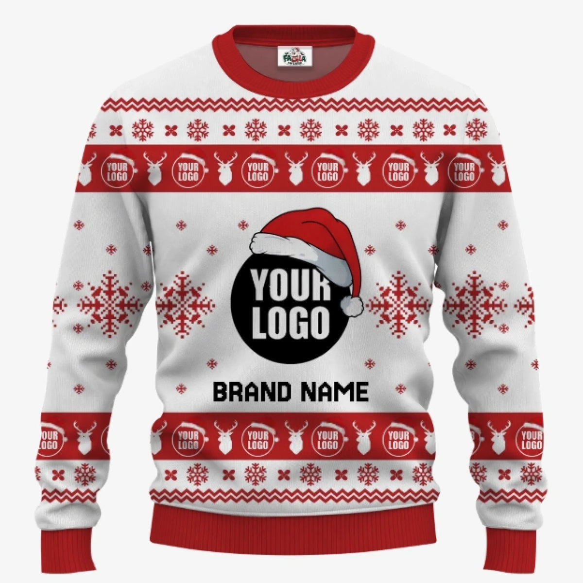 Custom Logo And Text Ugly Christmas Sweater For Companies | Personalized Christmas Sweatshirt Multiple Colors - 4