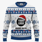 Custom Logo And Text Ugly Christmas Sweater For Companies | Personalized Christmas Sweatshirt Multiple Colors - 3