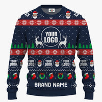 Custom Logo And Text Ugly Xmas Sweater | Personalized Company Christmas Sweater