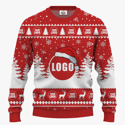 Big Logo Customized Christmas Sweater | Personalized Logo Ugly Christmas Sweater For Men