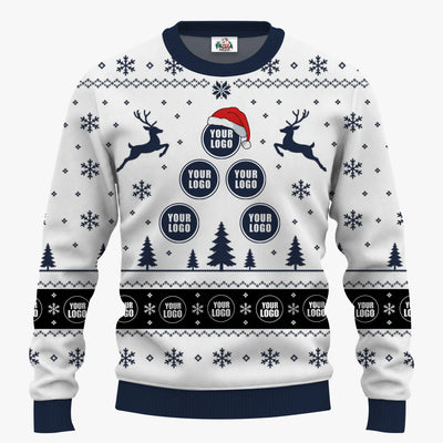 Custom Logo Christmas Tree Christmas Sweater | Create Your Own Ugly Sweater For Men And Women
