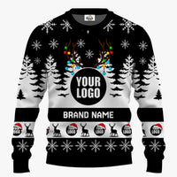 Custom Logo Brand Name Ugly Christmas Sweater | Personalized Company Christmas Sweater For Men And Women
