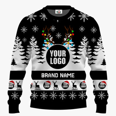 Custom Logo Brand Name Ugly Christmas Sweater | Personalized Company Christmas Sweater For Men And Women