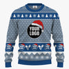 Custom Logo Santa Hat Funny Ugly Christmas Sweater For Men | Create Your Own Ugly Sweater