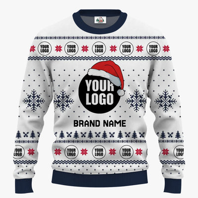 Customizable Christmas Sweater With Team Logo | Funny Ugly Christmas Sweater