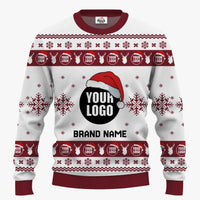 Custom Logo And Text Ugly Christmas Sweater For Companies | Personalized Christmas Sweatshirt Multiple Colors