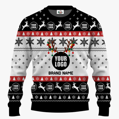 Personalized Ugly Xmas Sweater With Logo For Team | Custom Christmas Sweater Bulk Order